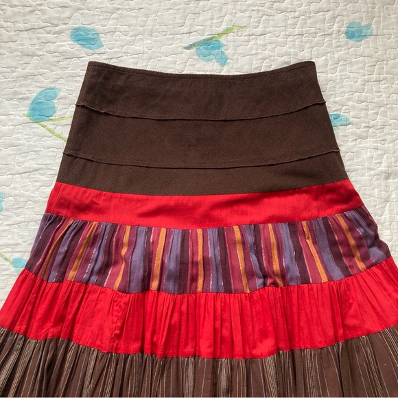 Y2K French Tiered Mixed Pattern Peasant Skirt β₯οΈ - Picture 3 of 7